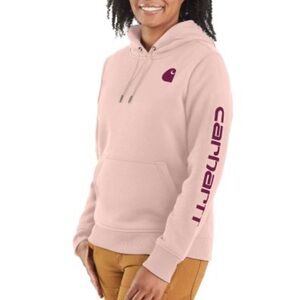 Carhartt Relaxed Fit Graphic Hoodie Pink and Purple Size XS Spellout